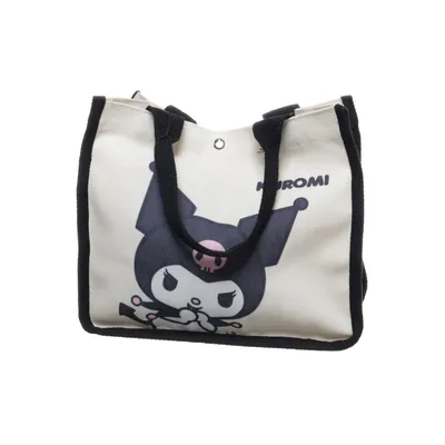 Canvas bag (Beige, Black, Pink) from Kuromi