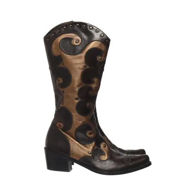 Cowboyboots (Guldfärgad, Brun) från Roby & Pier Venezia Skinn