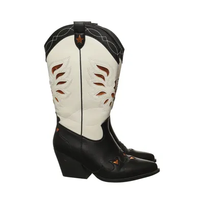 Cowboyboots (Svart, Vit)