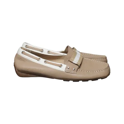 Loafers (Beige, White) from Geox Leather