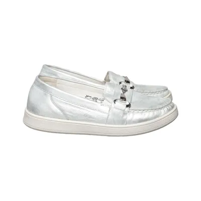 Loafers (Silver) from Waldläufer Leather