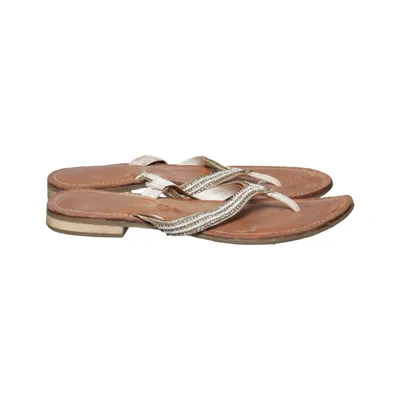 Teenslippers (Bruin, Wit) van Selection by s.Oliver Leer