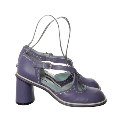 High heels (Purple, White) from Spiral Leather