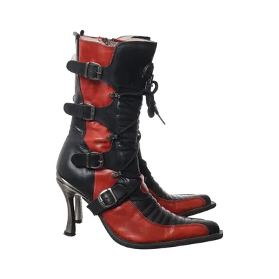 Boots (Black, Red) from New Rock Leather