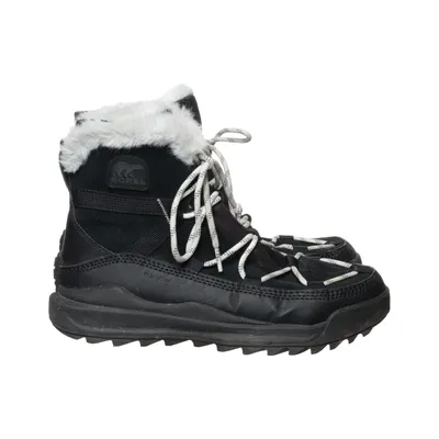 Laced boots (Black, White) from Sorel Faux fur, Leather