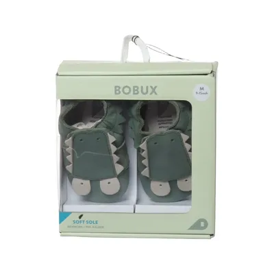 Baby booties (Green) from Bobux Leather