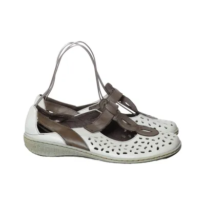 Ballet flats (White, Brown) from Jenny Leather