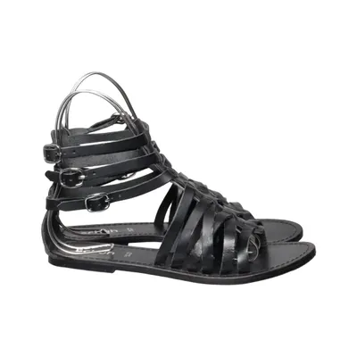Sandales gladiateur (Noir) de Schuh Cuir