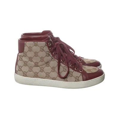 Baskets (Beige, Rouge) de Gucci Cuir