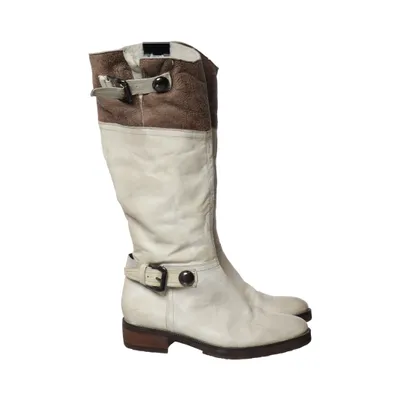 Boots (White, Brown) from Månses Design Leather