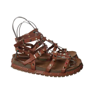 Gladiator sandalen (Bruin) van Andrea Puccini Leer