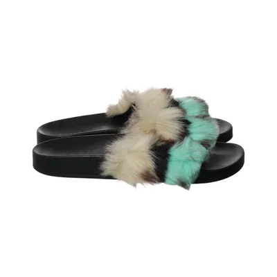 Slippers (Black, Multicolored) from Office Fur, Polyurethane