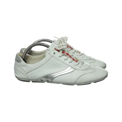 Baskets (Blanc, Argent) de Prada Linea Rossa Cuir