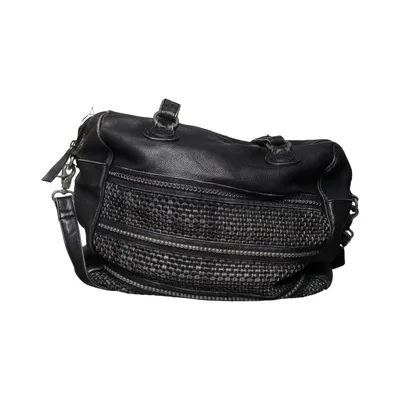 Handbag (Black) from Nile Cotton, Leather