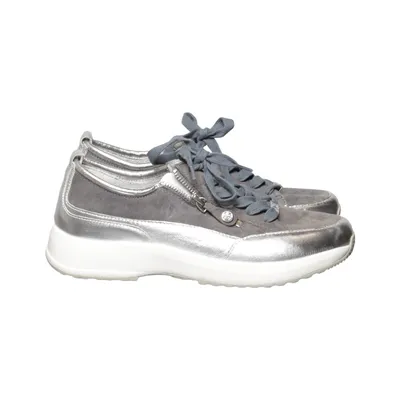 Baskets (Gris, Argent) de Caprice Cuir