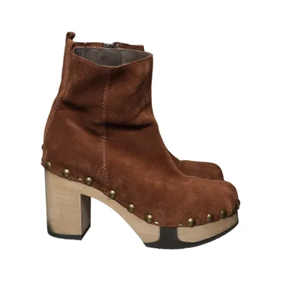 Heeled boots (Brown) from SOFTCLOX Suede, Leather