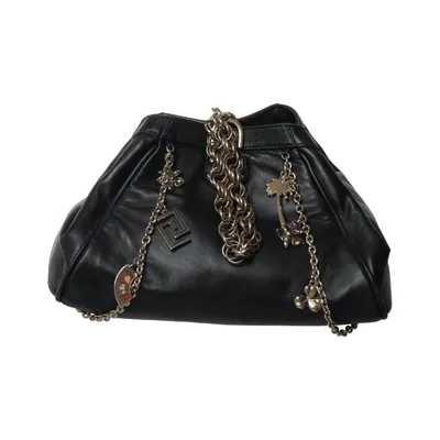 Handbag (Black) from Versace for H&M Leather, Polyester