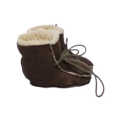 Chaussons pour bébé (Marron) Cuir, Laine