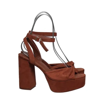 Sandaletten (Braun) von Stradivarius Wildlederimitat, Polyurethan