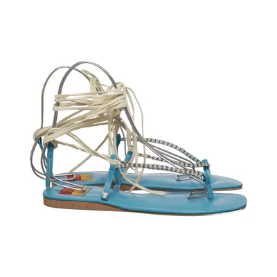 Sandals (Blue, Beige) from Kiwi Leather