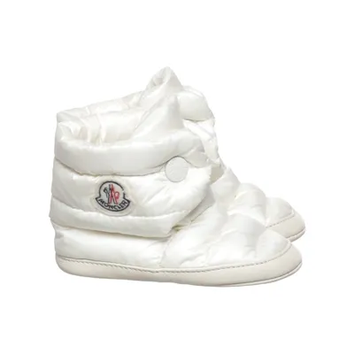 Baby booties (White) from Moncler Leather, Polyester