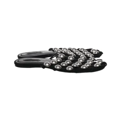 Mules (Noir, Argent) de Alexander Wang Cuir
