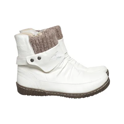 Ankle boots (White, Brown) from Contigo Leather