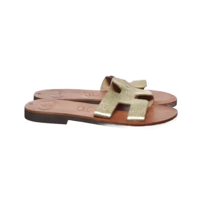 Sandales (Or, Marron) de Elegant Cuir