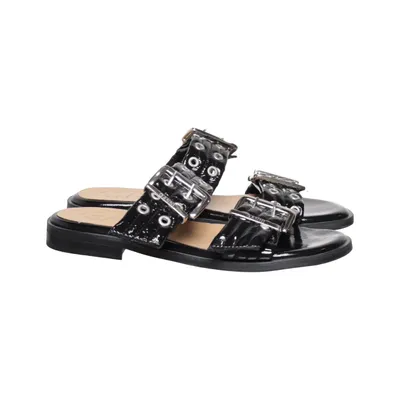 Sandalen (Zwart) van Ganni Leer