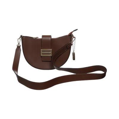 Schoudertas (Bruin) van Mona Leer, Polyester