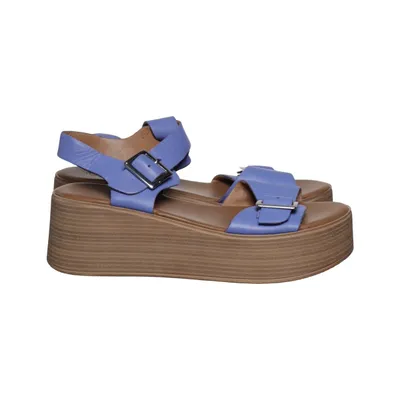 Chaussure compensées (Bleu, Marron) de Inuovo Cuir