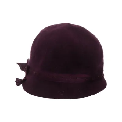 Cloche hat (Purple) from Loevenich Angora, Nylon, Wool