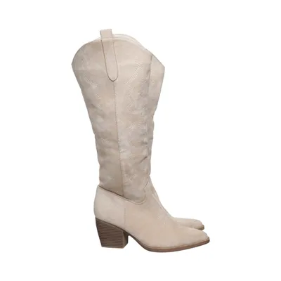 Cowboyboots (Beige) från Lucky Shoes Mockaimitation