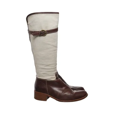Bottes (Marron, Beige) de Nalini Cuir