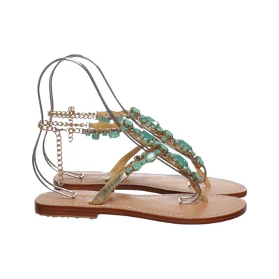 Sandaler (Beige, Grön, Guldfärgad) från Mystique Skinn