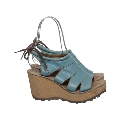 Chaussure compensées (Bleu) de Fly London Cuir