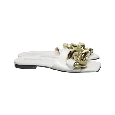 Sandales (Blanc, Or) de Vivian Cuir