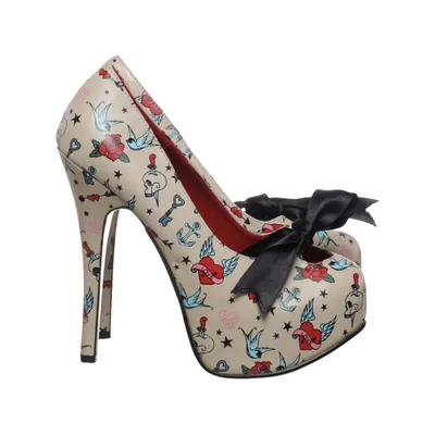 High heels (Beige, Multicolored) from Pinup Couture