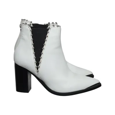 Bottines Chelsea (Blanc, Noir) de Steve Madden Cuir