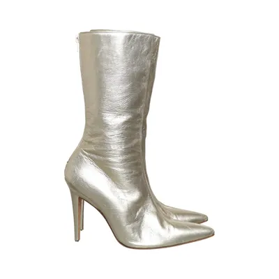 Bottes à talons (Or) de Manolo Blahnik Cuir