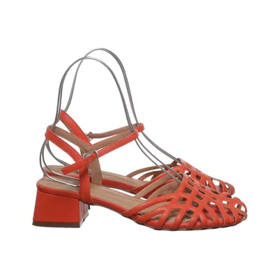 High heel sandals (Red) from Seaside Faux leather
