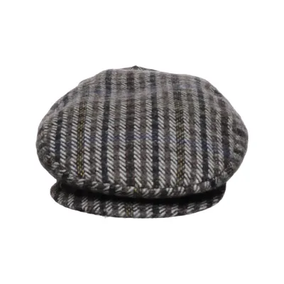 Flat cap (Grå, Flerfarvet) fra Canda Polyester, Uld