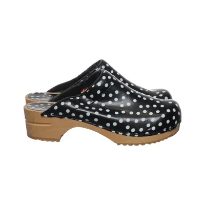 Clogs (Black, White) from Sanita Leather