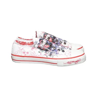 Canvas shoes (White, Multicolored) from Ed Hardy Cotton