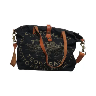 Shoulder-bag (Black, Brown, Gold) from Campomaggi Cotton, Leather