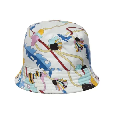 Bucket hat (White, Multicolored) from Emilio Pucci Cotton, Elastane