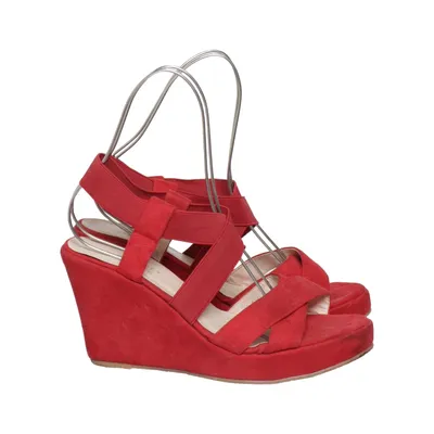 Chaussure compensées (Rouge) de La Bottine Souriante Faux cuir, Suédine