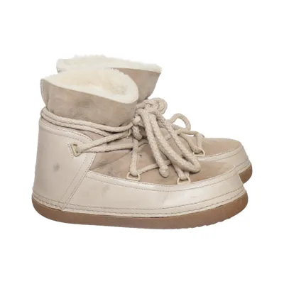 Curling laarzen (Beige) van Inuikii Leer, Wol
