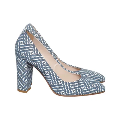 Pumps (Blue, White) from Parlanti Leather
