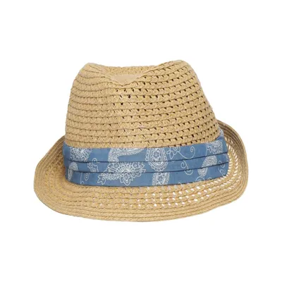 Fedora hoed (Beige, Blauw) van Linvosges Polyester